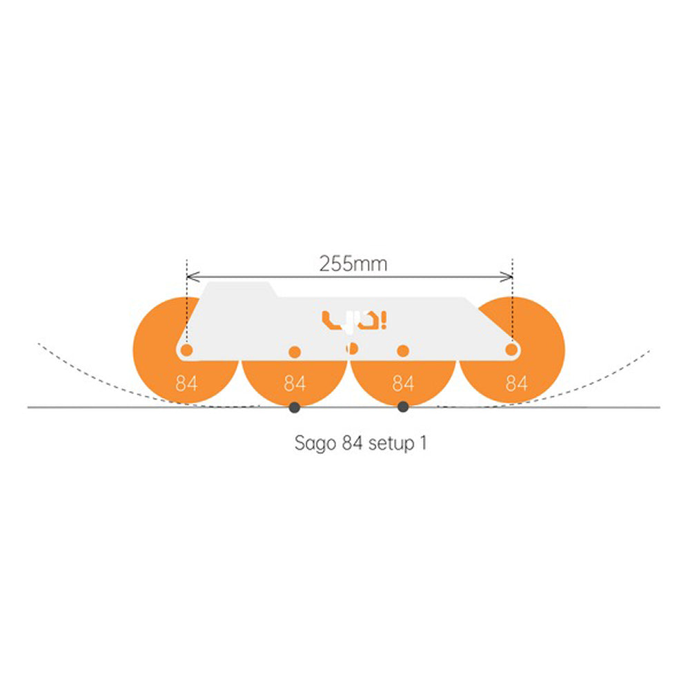 165mm Sago 84 Mini 4x84mm 255mm silver + Wheels Set