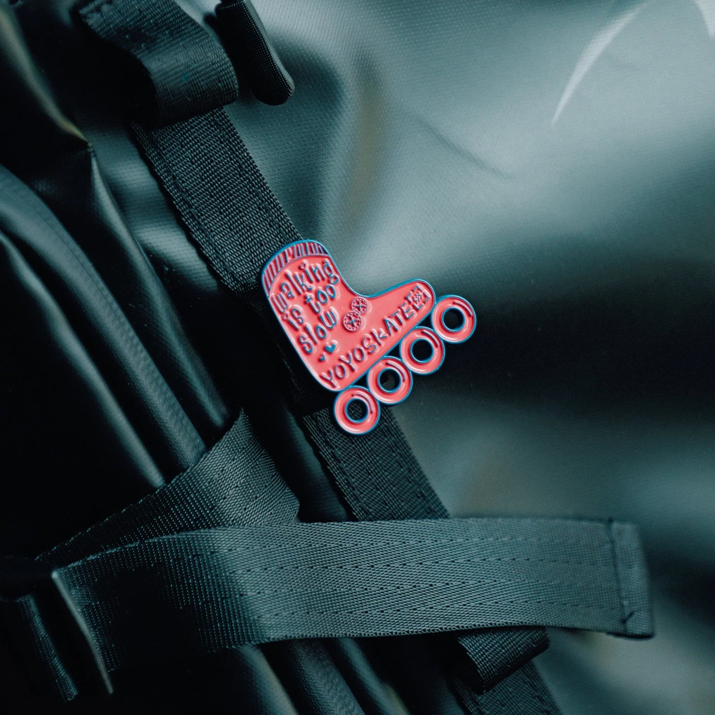 Skate Pin - Walking is too slow Pink/Black
